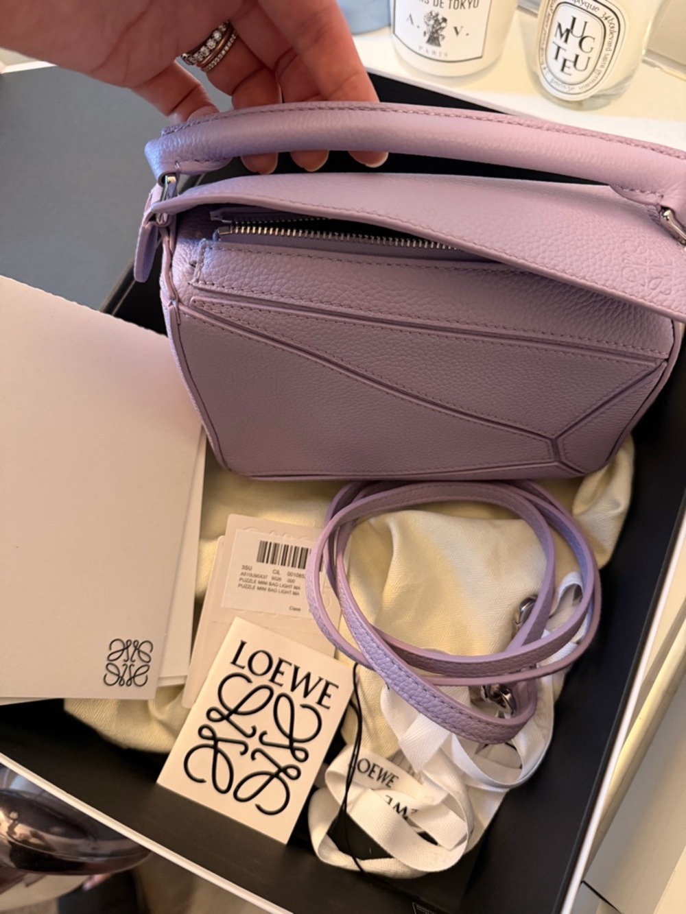 Loewe Puzzle Mini Crossbody Bag in Lilac - Picture 2 of 11